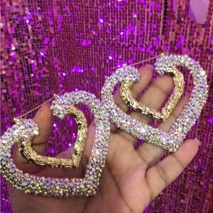 Sparkling Heart-Shaped Earrings